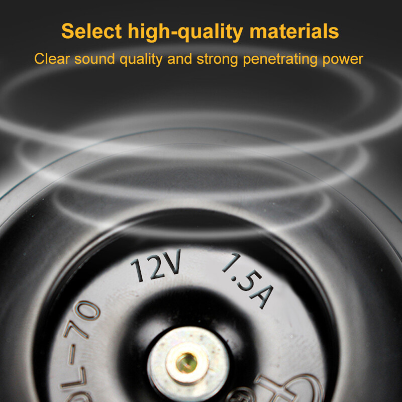 Universalus motociklo elektrinis garso signalo rinkinys 12V 1,5A 105db vandeniui atsparūs apvalūs garsiakalbiai, skirti motorolerio mopedo purvo dviračiui ATV