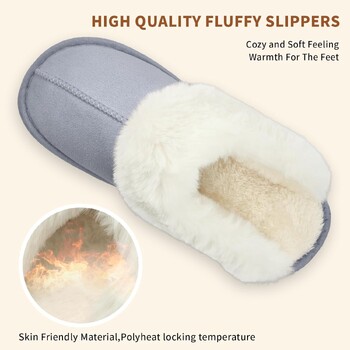 Γυναικείες αφράτες παντόφλες Cozy Memory Foam Παντόφλες Σπιτιού Χνουδωτές γυναικείες παντόφλες σαν μαλλί Χνουδωτά παπούτσια με επένδυση φλις Δώρα Αγίου Βαλεντίνου