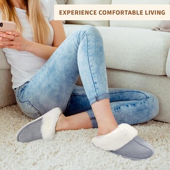 Γυναικείες αφράτες παντόφλες Cozy Memory Foam Παντόφλες Σπιτιού Χνουδωτές γυναικείες παντόφλες σαν μαλλί Χνουδωτά παπούτσια με επένδυση φλις Δώρα Αγίου Βαλεντίνου