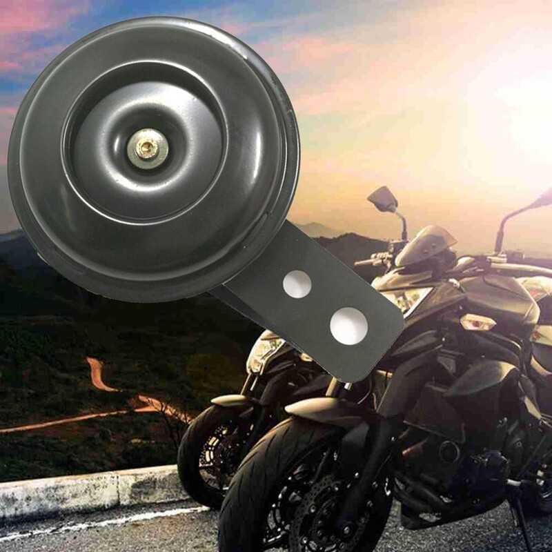12V garsinis signalas 1.5A 105db universalus vandeniui atsparus apvalus garsinis garsiakalbis Motociklo elektrinio garso signalo rinkinys Signalas motociklui