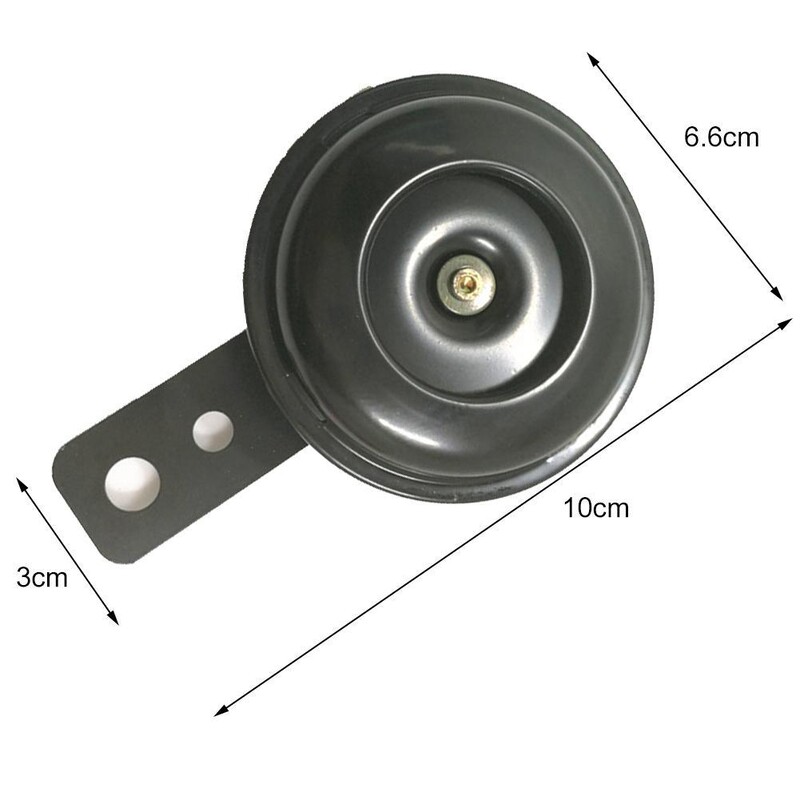 12V garsinis signalas 1.5A 105db universalus vandeniui atsparus apvalus garsinis garsiakalbis Motociklo elektrinio garso signalo rinkinys Signalas motociklui