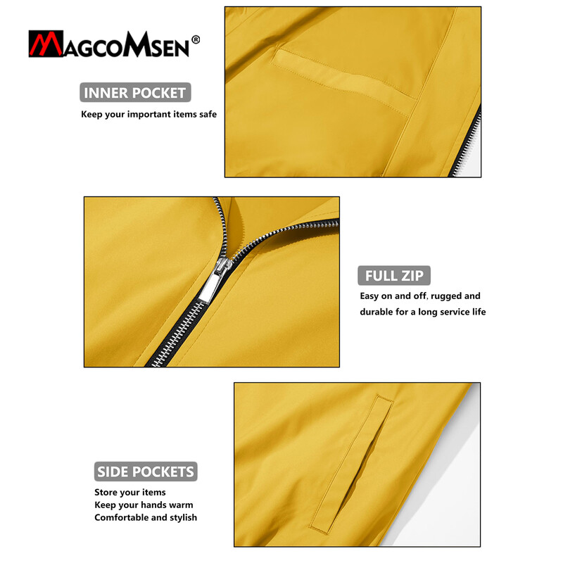 MAGCOMSEN Jachetă de aviator pentru bărbați, ușoară, cu fermoar complet, Jachete ocazionale, elegante, haină de primăvară, jachetă de călătorie.