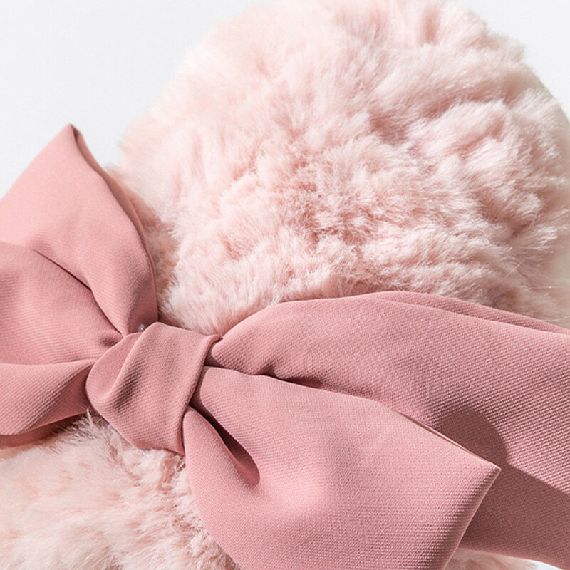 Modes Bowknot izplūdušas čības Sieviešu ziemai Ērtas, siltas mājas plīša kurpes Sieviešu biezas zoles Neslīdošas iekštelpu kažokādas čības 2024. g.