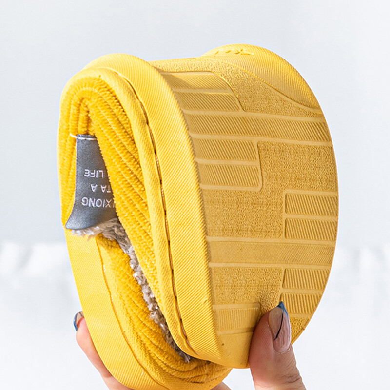 Ziemas mājas kokvilnas čības iekštelpām, mīksta zole, neslīdoša silta vienkrāsaina minimālisma pamatmodelis ar velveta apavu sieviešu augšdaļu