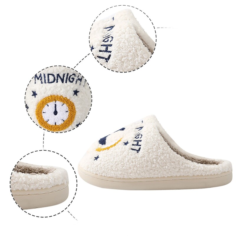 Papuci de casă anti-alunecare Cozy Moon Meet Me At Midnight Moale Călduș Iarna Dormitor Plat Bumbac Taylor Style Fete Swift Shoes
