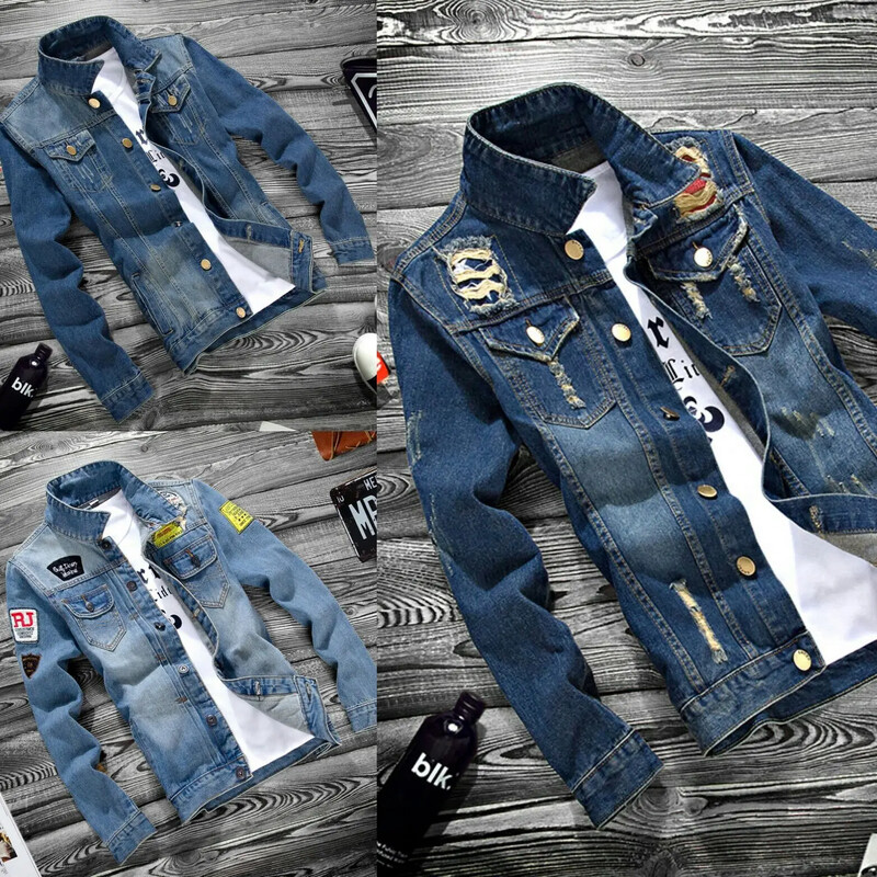 Kevadine sügisene teksajakk teismelistele vabaaja lõhki rebitud kesküliõpilase korea stiilis Slim Fit trendikas meeste õhuke jakk