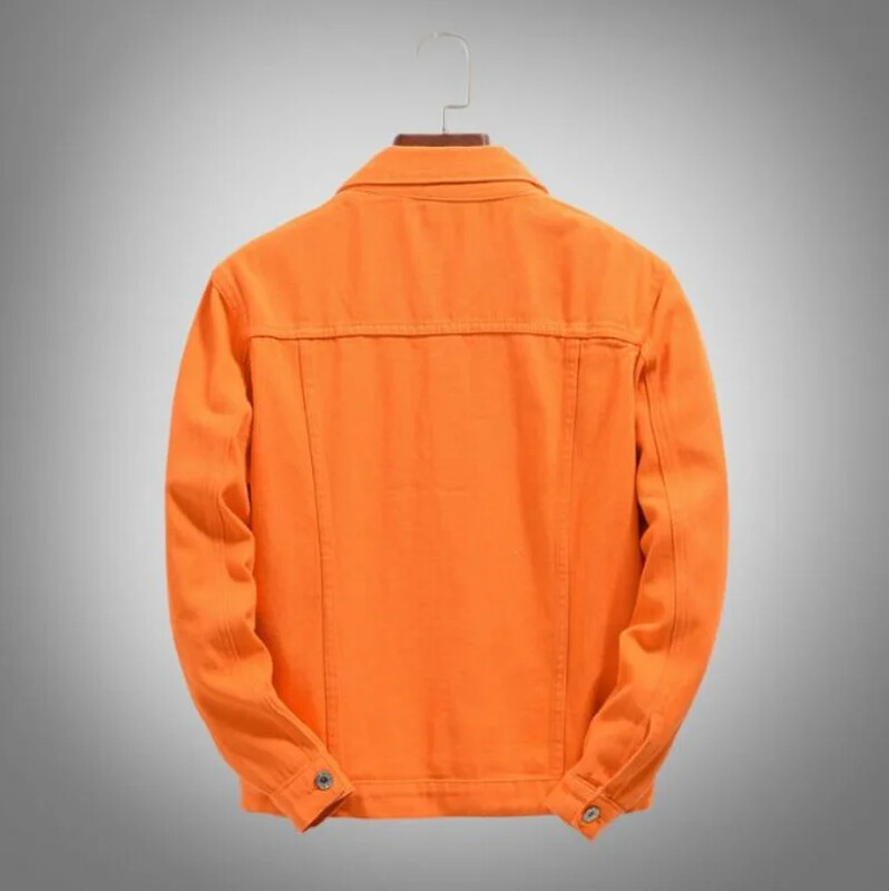 Populārākā džinsa jaka Vīriešu sieviešu apģērbi 2023. gada rudens modes kovboju mētelis, purpursarkana oranža brīva džinsa jaka Vīriešu džinsa jaka