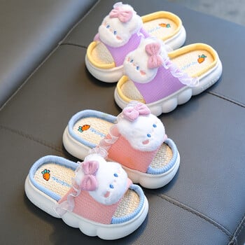 Νέα παιδικά κινούμενα σχέδια Rabbit Len Slippers Ανοιξιάτικες και Φθινοπωρινές Διαφάνειες για Κοριτσίστικο Εσωτερικό Αντιολισθητικό Mule For Four Seasons