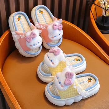 Νέα παιδικά κινούμενα σχέδια Rabbit Len Slippers Ανοιξιάτικες και Φθινοπωρινές Διαφάνειες για Κοριτσίστικο Εσωτερικό Αντιολισθητικό Mule For Four Seasons