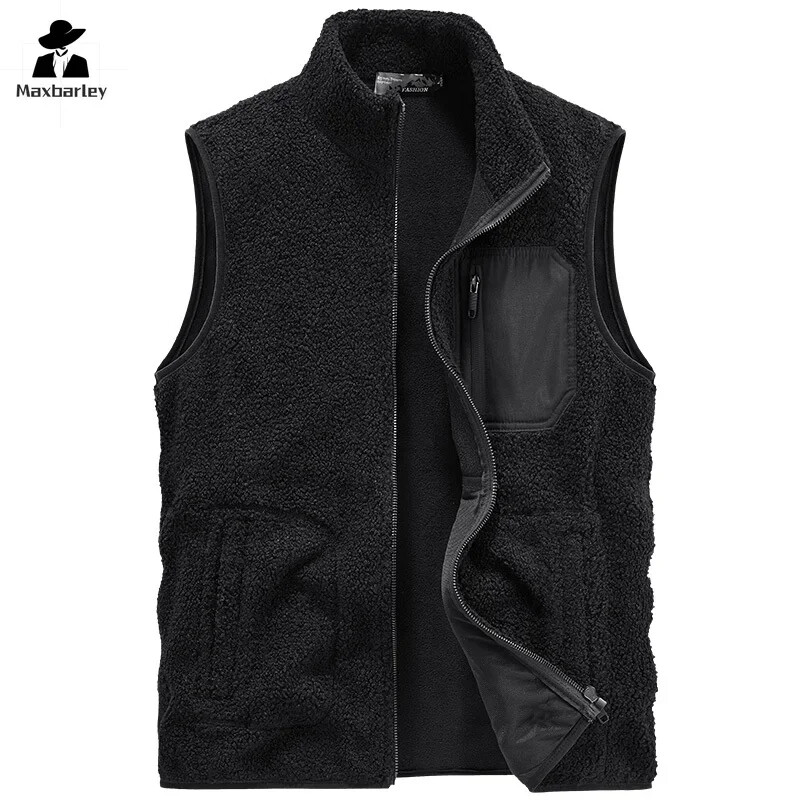 2024. Novi flis prsluk, muška jesenska i zimska ležerna dvostrana jakna bez rukava od polarnog flisa, otporna na hladnoću, prsluk za ribolov na otvorenom