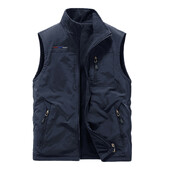 Vīrieša pavasara veste brīvā dabā M-6XL ar vilnas oderi ar vairākām kabatām, divām sāniem, brīvā laika pavadīšanas pārgājieniem bezpiedurkņu jaka