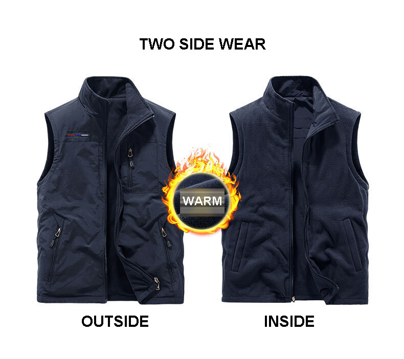 Vīrieša pavasara veste brīvā dabā M-6XL ar vilnas oderi ar vairākām kabatām, divām sāniem, brīvā laika pavadīšanas pārgājieniem bezpiedurkņu jaka