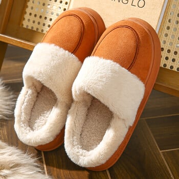 2024 New Winter Trend Concise Indoor Mule Ζεστές, αντιολισθητικές παντόφλες για γυναίκες Slides κλειστές μύτες Γυναικεία βαμβακερά παπούτσια