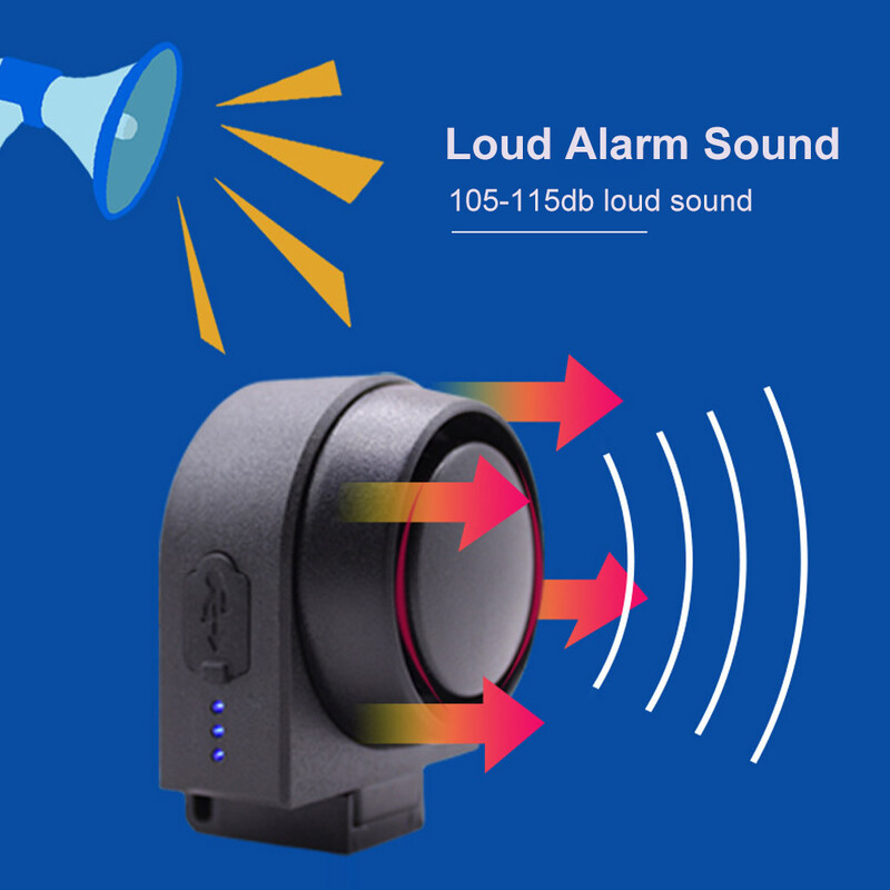 Alarmă de vibrații pentru bicicletă fără fir 115dB IP55 Alarmă pentru motocicletă impermeabilă Telecomandă Antifurt Detector de biciclete Sistem de alarmă