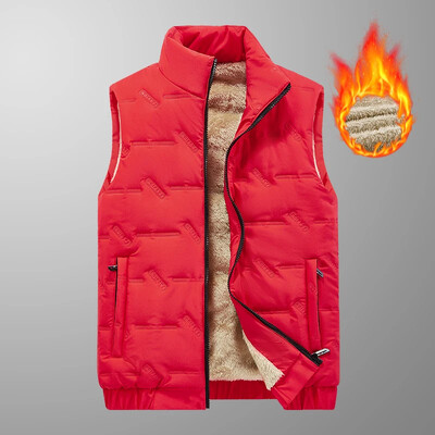 2024. gada jauna dūnu kokvilnas veste vīriešu plus flīsa biezināta ziemas liela izmēra veste bez piedurknēm Parka vienkārša ikdienas silta vīriešu jaka