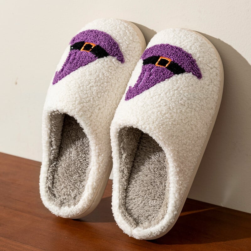 Helovīna violeta modes raganu cepure sieviešu čības iekštelpu komforta čības ziemas guļamistaba silta mīksta zole pretslīdēšanas cēloņsakarības apavi