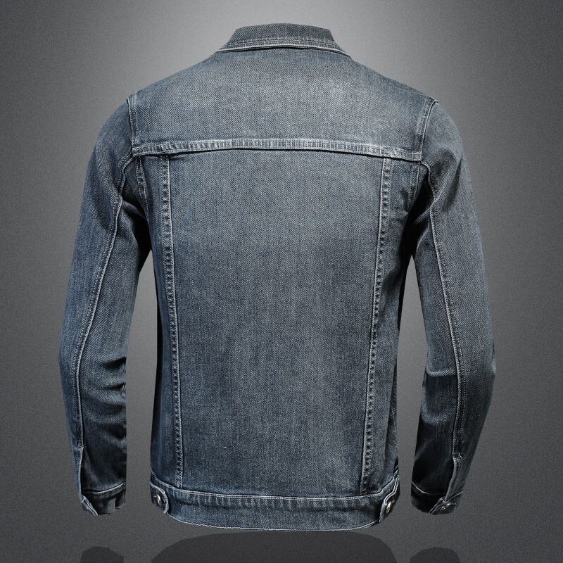 Nova muška traper jakna Modna ulična trendi široka ležerna muška odjeća Ulična zgodna muška motociklistička jakna na rever