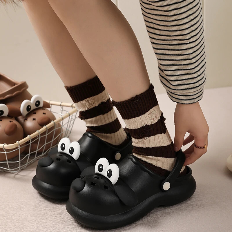 Ženske neklizajuće EVA papuče sa smiješnim psima Ženske modne Ljetne cipele sa slatkim crtanim filmovima Ženske sandale za dom na otvorenom, plaža i ulice