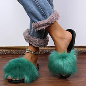 Αυθεντικές Γυναικείες βελούδινες παντόφλες Amazon International Trade Home Indoor Long Βαμβακερές Παντόφλες