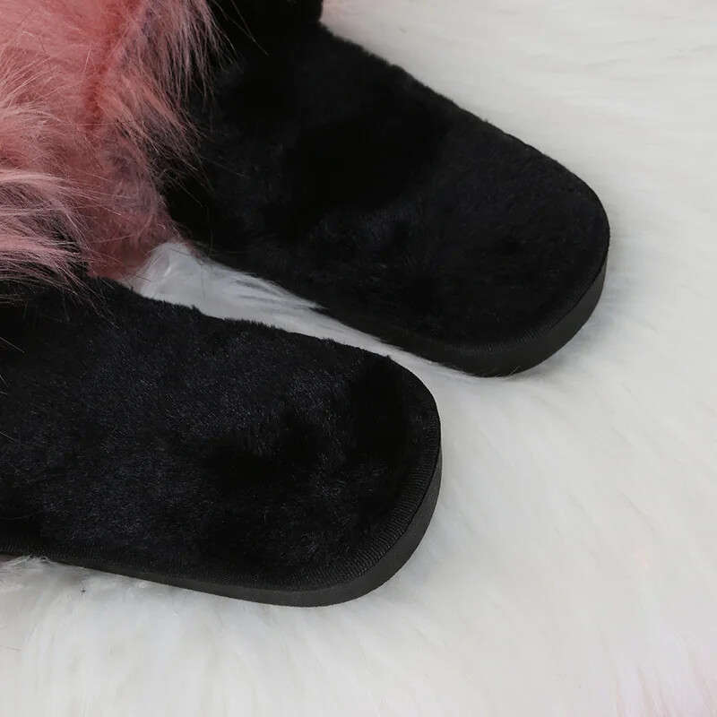 Αυθεντικές Γυναικείες βελούδινες παντόφλες Amazon International Trade Home Indoor Long Βαμβακερές Παντόφλες