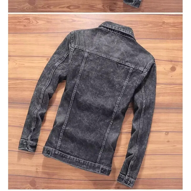 Trendi farmer dzseki férfiaknak tavaszi ősz új stílusú karcsúsított alkalmi vintage kabát koreai változat kisimítja a sziluettjét