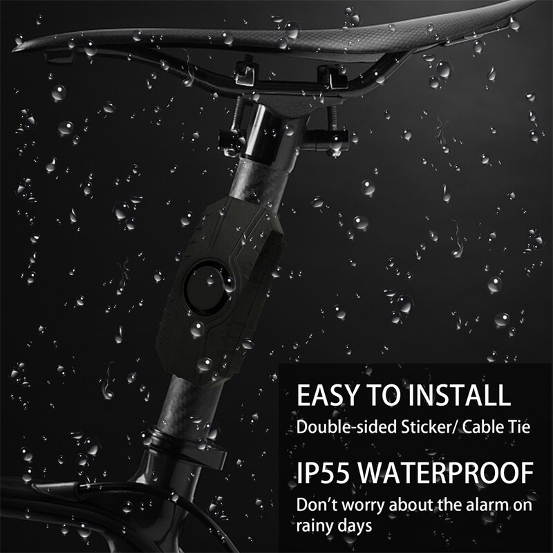 Belaidis dviračio vibracijos signalizatorius USB įkrovimas vandeniui atsparus motociklas elektrinis dviračio signalizacijos nuotolinio valdymo pultas apsaugos jutiklis