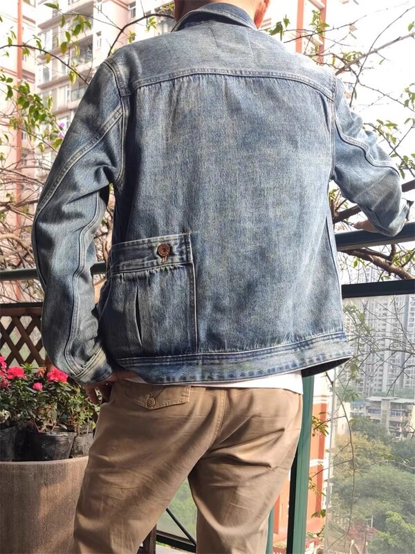 CC Shop Top.Jachetă clasică de denim casual.Pleton scurt de epocă albastru.fashion mens 100% bumbac.Haine retro de lucru.