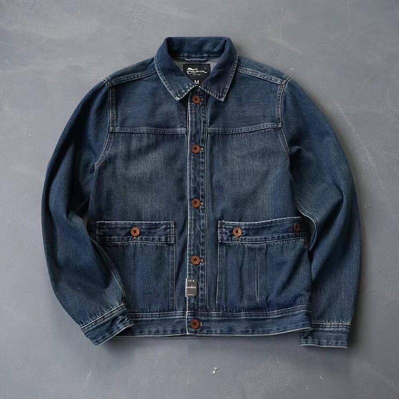 CC Shop Top.Jachetă clasică de denim casual.Pleton scurt de epocă albastru.fashion mens 100% bumbac.Haine retro de lucru.