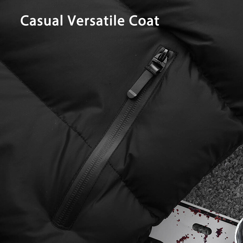 Vīriešu jaka dūnu veste rudens ziemas silta stāva apkakle ķermeņa sildītāji Modes vēja necaurlaidīgs apģērbs mētelis rāvējslēdzēja kabata