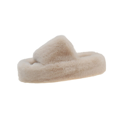 Ziemas sieviete pūkainas mākslīgās kažokādas čības Luksusa pūkains plīša māja, mīksta, izplūdusi platforma, apavi, plakani, ikdienišķi dāmu slaidi, apaļi pirksti