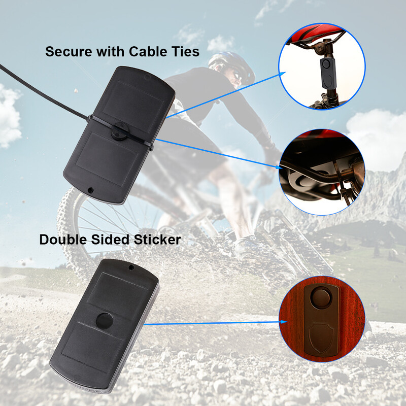 Ūdensizturīgs motocikla trauksmes signāls 113dB tālvadības pults bezvadu pret pazaudēšanas brīdinājuma trauksmes sensors Velosipēda signalizācijas drošības aizsardzība