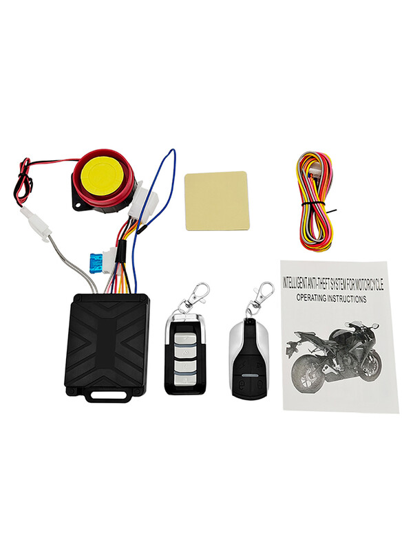 Motocikla signalizācijas sistēma 12V 125dB pretaizdzīšanas vienvirziena signalizācijas sistēma ar tālvadības dzinēja iedarbināšanu motocikla motorolleram ar 2 tālvadības pultīm