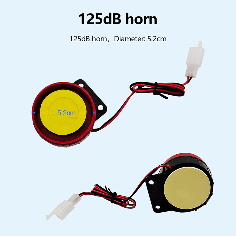 Motocikla signalizācijas sistēma 12V 125dB pretaizdzīšanas vienvirziena signalizācijas sistēma ar tālvadības dzinēja iedarbināšanu motocikla motorolleram ar 2 tālvadības pultīm