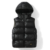 Vestă cu mâneci pentru bărbați, negru, auriu