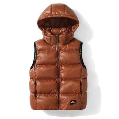 Vestă cu mâneci pentru bărbați, negru, auriu