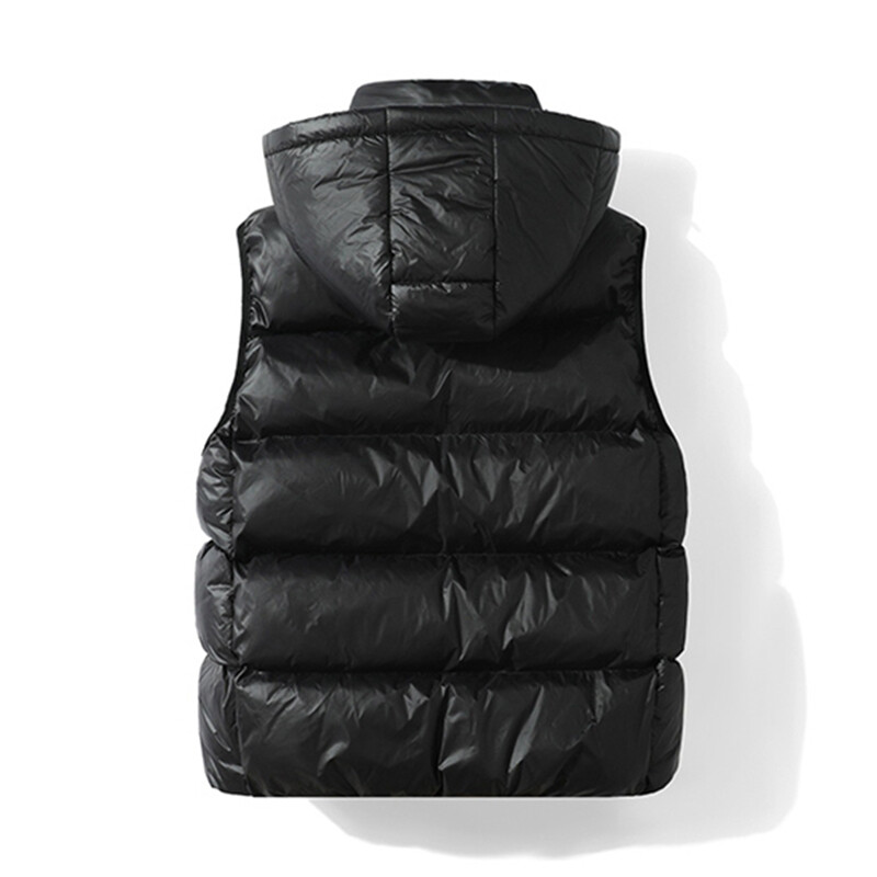 Vestă cu mâneci pentru bărbați, negru, auriu