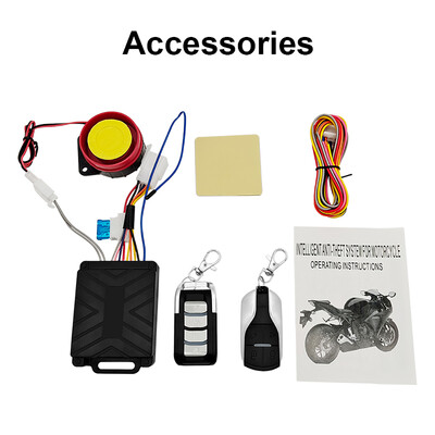 Motocikla signalizācijas sistēma 12V 125dB pretaizdzīšanas vienvirziena signalizācijas sistēma ar tālvadības dzinēja iedarbināšanu motocikla motorolleram ar 2 tālvadības pultīm