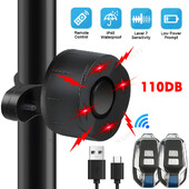 Bezvadu velosipēda vibrācijas signalizācija USB uzlādes tālvadības pults ielaušanās motocikla drošības detektora sistēma velosipēda signalizācija