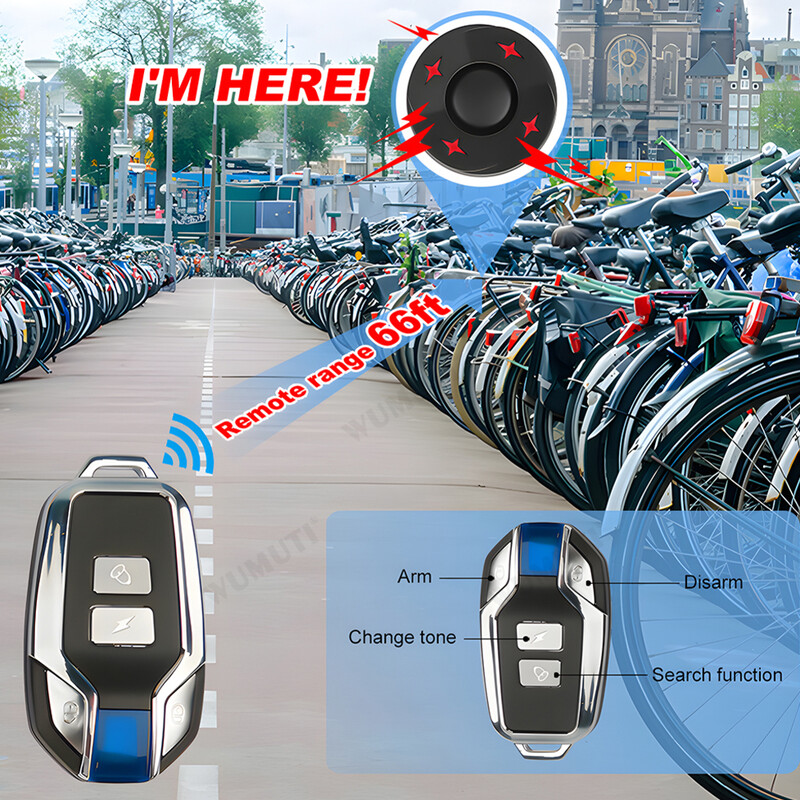 Bezvadu velosipēda vibrācijas signalizācija USB uzlādes tālvadības pults ielaušanās motocikla drošības detektora sistēma velosipēda signalizācija