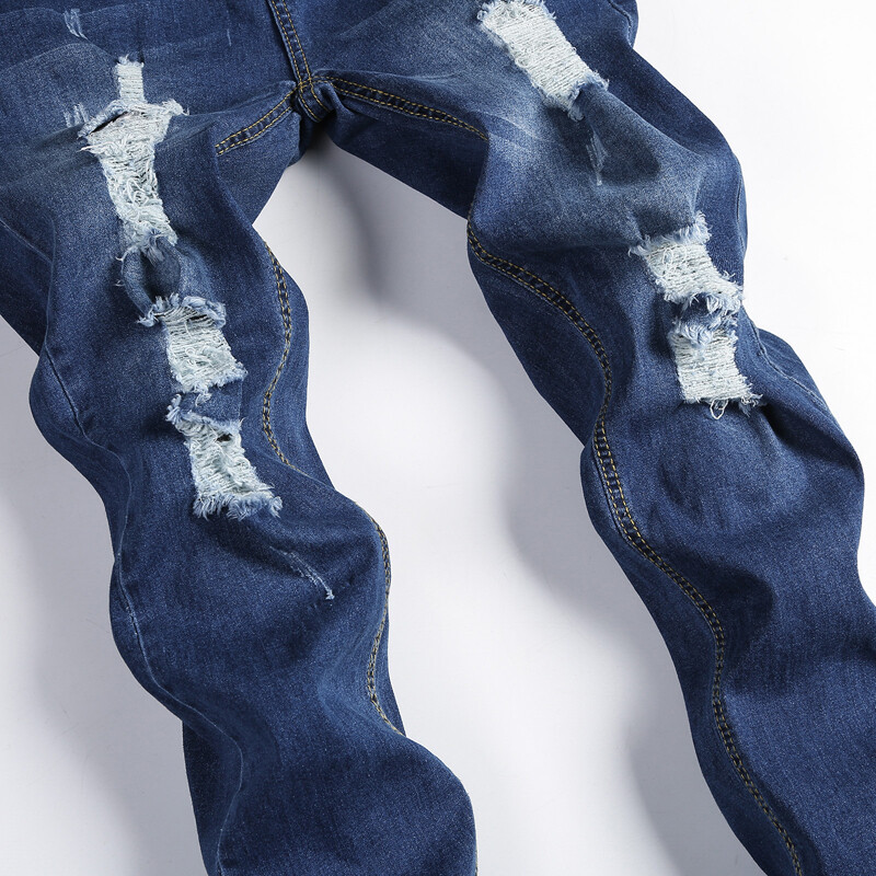 Pánske džínsy s roztrhaným strihom, čierne, s dlhým rukávom, streetwear, dizajnérske, s otvorom, elastické, slim, ceruzkové nohavice, kybernetické oblečenie pre mužov, hip hop, čierne džínsy