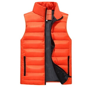 b 2024 Új téli őszi ujjatlan férfi dzseki divatos meleg férfi téli mellény könnyű plusz méretű férfi pehely pamut mellény