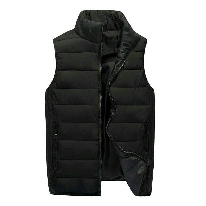 b 2024 Új téli őszi ujjatlan férfi dzseki divatos meleg férfi téli mellény könnyű plusz méretű férfi pehely pamut mellény