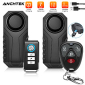 Anchtek USB uzlādējams motociklu motociklu signalizācija bezvadu signalizācija Moto vibrācijas sensora brīdinājuma sistēma āra drošības aizsardzība