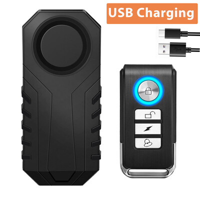 Anchtek USB uzlādējams motociklu motociklu signalizācija bezvadu signalizācija Moto vibrācijas sensora brīdinājuma sistēma āra drošības aizsardzība