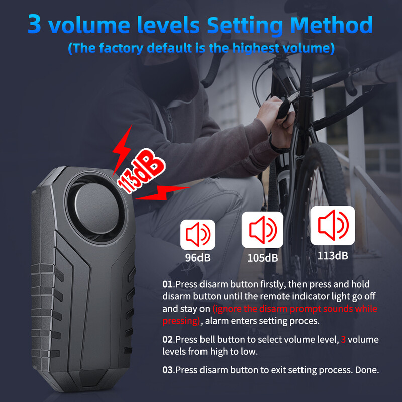 Anchtek USB uzlādējams motociklu motociklu signalizācija bezvadu signalizācija Moto vibrācijas sensora brīdinājuma sistēma āra drošības aizsardzība