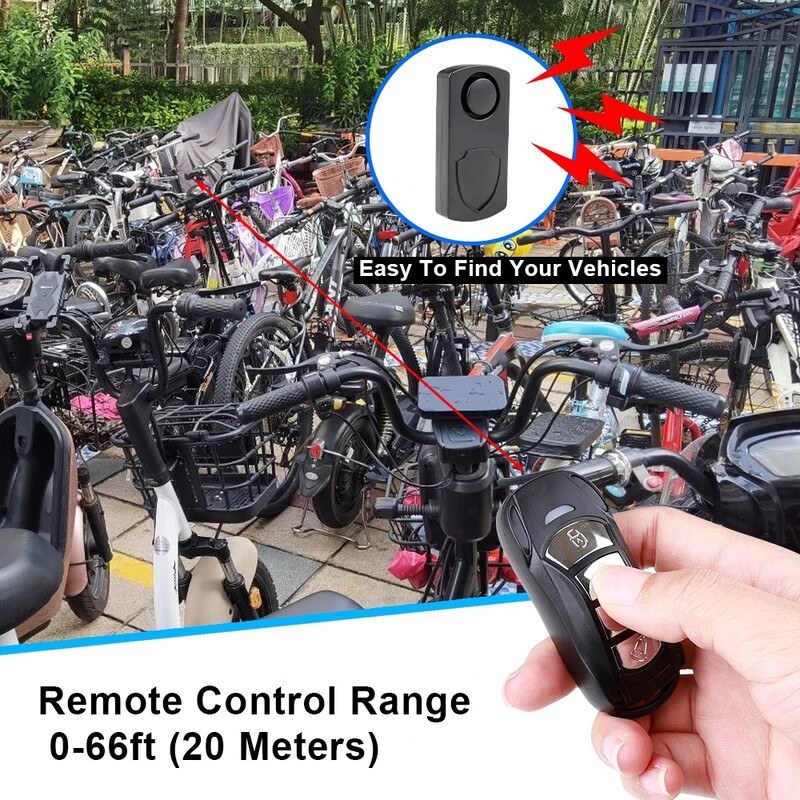 113dB Alarma pentru biciclete pentru motociclete Alarma cu telecomanda fara fir Impermeabil Antifurt pentru motociclete Vibratie Senzor de miscare Alarma