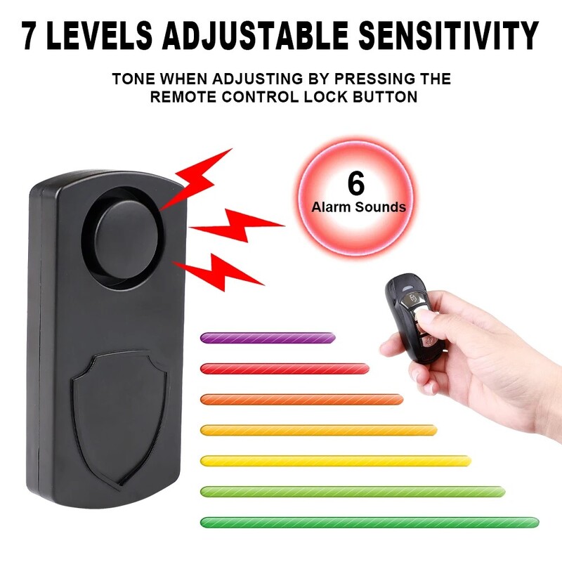 113dB Alarma pentru biciclete pentru motociclete Alarma cu telecomanda fara fir Impermeabil Antifurt pentru motociclete Vibratie Senzor de miscare Alarma