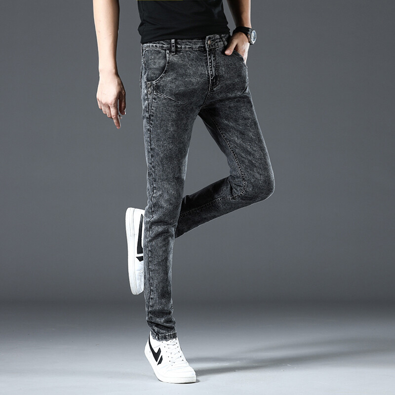 Moderni Sniegpārsla Slim Vīriešu Džinsi Rudens Retro Mazgāti Tips Klasisks ikdienišķs Mode Ielu skeitbords šauras džinsu bikses vīriešiem