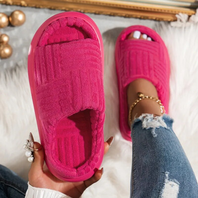 Sieviešu 2024. gada pavasara un rudens dvieļu raksts, bieza zole mājās, modes pretslīdes dvieļu zole, ārējās čības, sandales ārā