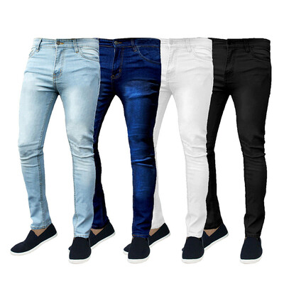 Νέο Υψηλής Ποιότητας Κλασικό Στιλ Slim Jeans Παντελόνι Ανδρικό Παντελόνι Street Ανδρικό Stretch Παντελόνι Τζιν Ανοιχτό μπλε Skinny Pencil Παντελόνι